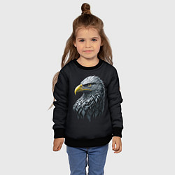 Свитшот детский Орёл от нейросети, цвет: 3D-черный — фото 2