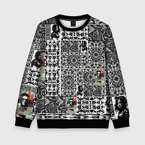 Детский свитшот Орнамент древних цивилизаций / 3D-Черный – фото 1