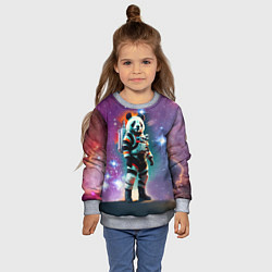 Свитшот детский Панда бравый космонавт - нейросеть, цвет: 3D-меланж — фото 2