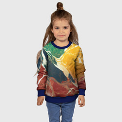 Свитшот детский Мраморная радуга, цвет: 3D-синий — фото 2