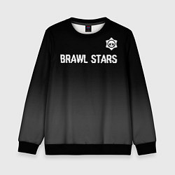Свитшот детский Brawl Stars glitch на темном фоне: символ сверху, цвет: 3D-черный
