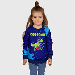 Свитшот детский Георгий рокозавр, цвет: 3D-синий — фото 2