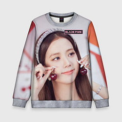 Свитшот детский Джису с черешней блэкпинк, цвет: 3D-меланж