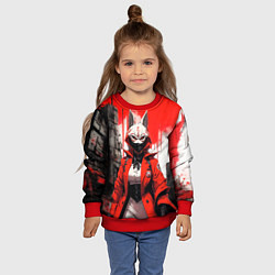 Свитшот детский Девушка в маске кицунэ, цвет: 3D-красный — фото 2
