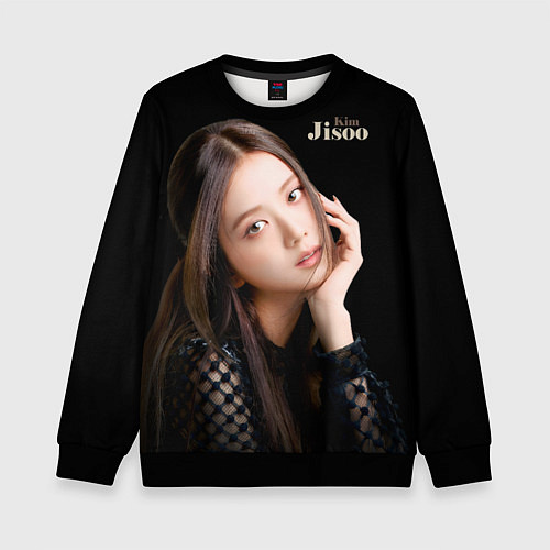 Детский свитшот Blackpink Cute Jisoo Kim / 3D-Черный – фото 1