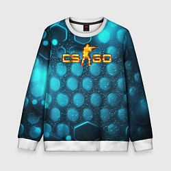 Свитшот детский CS GO blue neon, цвет: 3D-белый