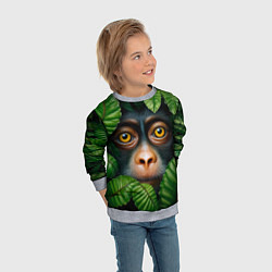 Свитшот детский Черная обезьянка, цвет: 3D-меланж — фото 2