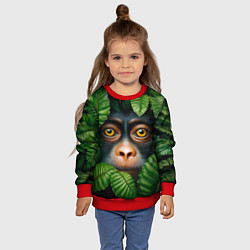 Свитшот детский Черная обезьянка, цвет: 3D-красный — фото 2
