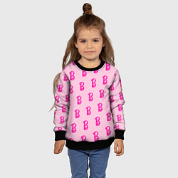 Свитшот детский Барби паттерн буква B, цвет: 3D-черный — фото 2