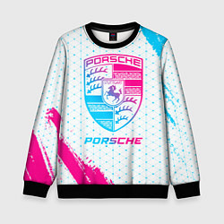 Свитшот детский Porsche neon gradient style, цвет: 3D-черный