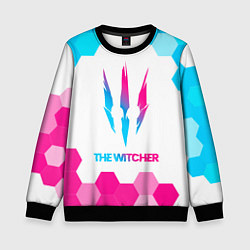 Свитшот детский The Witcher neon gradient style, цвет: 3D-черный