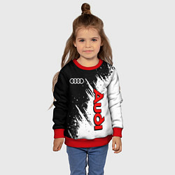 Свитшот детский Ауди - белые потертости, цвет: 3D-красный — фото 2