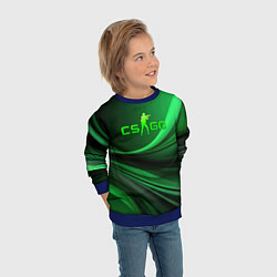 Свитшот детский CS GO green abstract, цвет: 3D-синий — фото 2