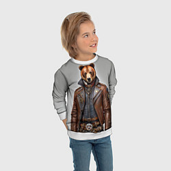 Свитшот детский Cool bear - steampunk - neural network, цвет: 3D-белый — фото 2