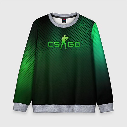 Детский свитшот CSGO green logo / 3D-Меланж – фото 1