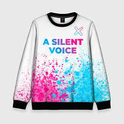 Свитшот детский A Silent Voice neon gradient style: символ сверху, цвет: 3D-черный