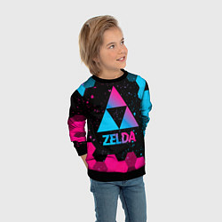 Свитшот детский Zelda - neon gradient, цвет: 3D-черный — фото 2