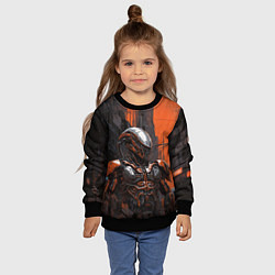 Свитшот детский Боевой робот ксеноморф, цвет: 3D-черный — фото 2