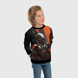 Свитшот детский Боевой робот ксеноморф, цвет: 3D-черный — фото 2