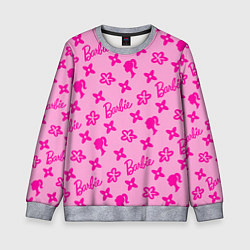 Свитшот детский Барби паттерн розовый, цвет: 3D-меланж