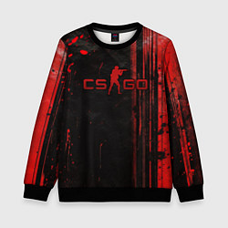 Свитшот детский CS GO black red brushes, цвет: 3D-черный