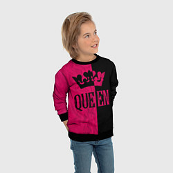Свитшот детский Queen корона, цвет: 3D-черный — фото 2