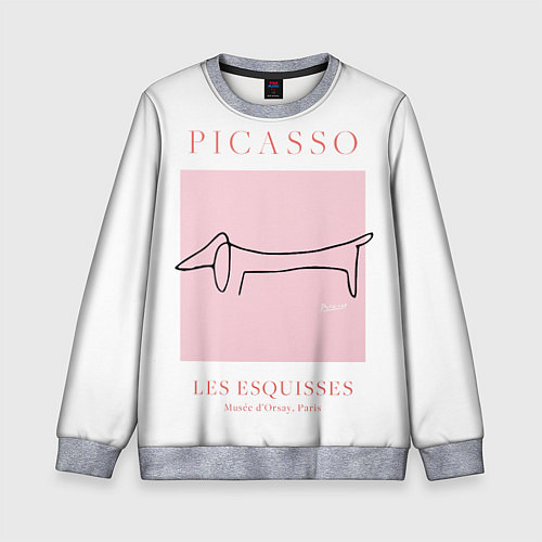 Детский свитшот Собака - Пабло Пикассо / 3D-Меланж – фото 1