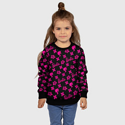 Свитшот детский Барби паттерн черно-розовый, цвет: 3D-черный — фото 2