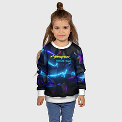 Свитшот детский Cyberpunk неоновые плиты, цвет: 3D-белый — фото 2