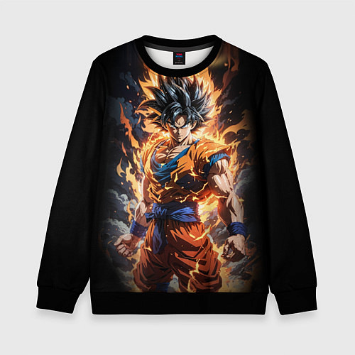 Детский свитшот Сон гоку - драгонболл / 3D-Черный – фото 1