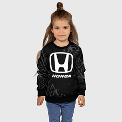 Свитшот детский Honda speed на темном фоне со следами шин, цвет: 3D-черный — фото 2