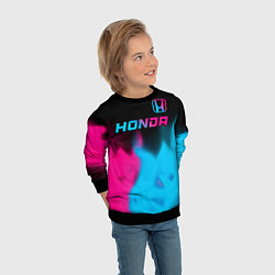 Свитшот детский Honda - neon gradient: символ сверху, цвет: 3D-черный — фото 2