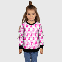 Свитшот детский Розовая шашка и Барби, цвет: 3D-черный — фото 2