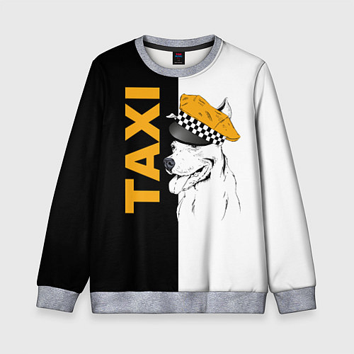 Детский свитшот Собака в кепке таксиста / 3D-Меланж – фото 1