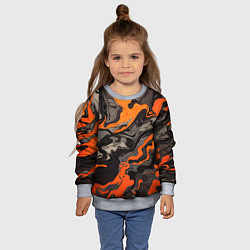 Свитшот детский Оранжево-черный камуфляж, цвет: 3D-меланж — фото 2