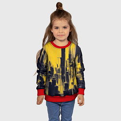 Свитшот детский Большой нарисованный город, цвет: 3D-красный — фото 2