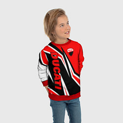 Свитшот детский Ducati- red stripes, цвет: 3D-красный — фото 2