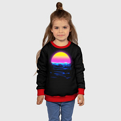 Свитшот детский Неоновый закат - гранж, цвет: 3D-красный — фото 2