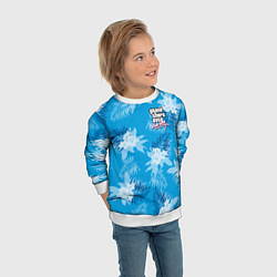 Свитшот детский Цветочный паттерн - GTA vice city, цвет: 3D-белый — фото 2