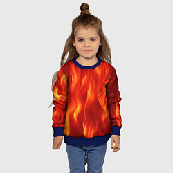 Свитшот детский Огонь рыжий, цвет: 3D-синий — фото 2