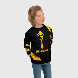 Свитшот детский Hellsing - gold gradient, цвет: 3D-черный — фото 2