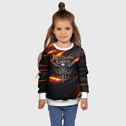 Свитшот детский Baldurs Gate 3 logo gold, цвет: 3D-белый — фото 2
