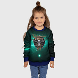 Свитшот детский Baldurs Gate 3 logo green, цвет: 3D-синий — фото 2