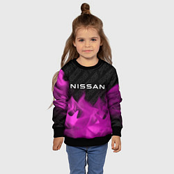 Свитшот детский Nissan pro racing: символ сверху, цвет: 3D-черный — фото 2