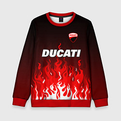 Свитшот детский Ducati- красное пламя, цвет: 3D-красный
