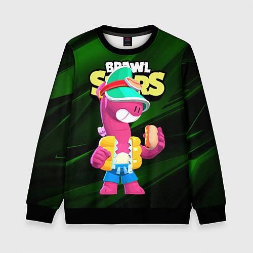 Детский свитшот Doug Brawl stars dark green / 3D-Черный – фото 1