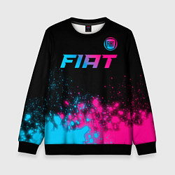 Свитшот детский Fiat - neon gradient: символ сверху, цвет: 3D-черный