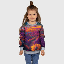 Свитшот детский Цветочный луг, цвет: 3D-меланж — фото 2