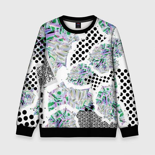 Детский свитшот Контрастная абстракция / 3D-Черный – фото 1