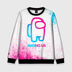 Свитшот детский Among Us neon gradient style, цвет: 3D-черный